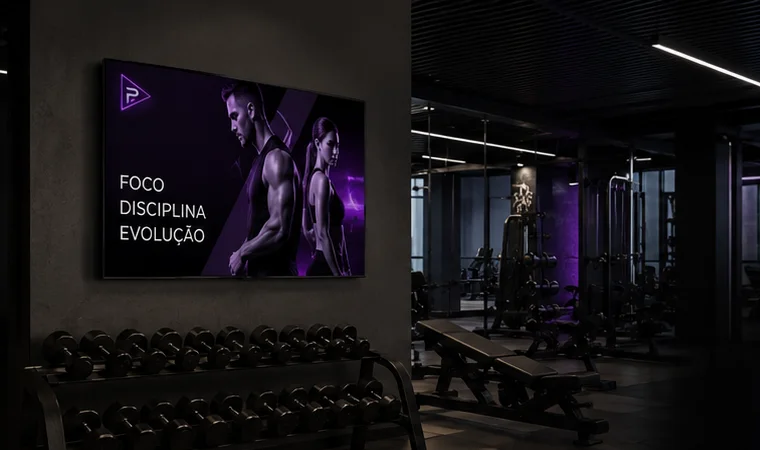 Simulação premium de campanha para academia