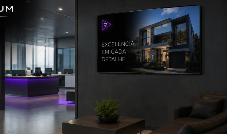 Simulação premium de campanha para segmento imobiliário